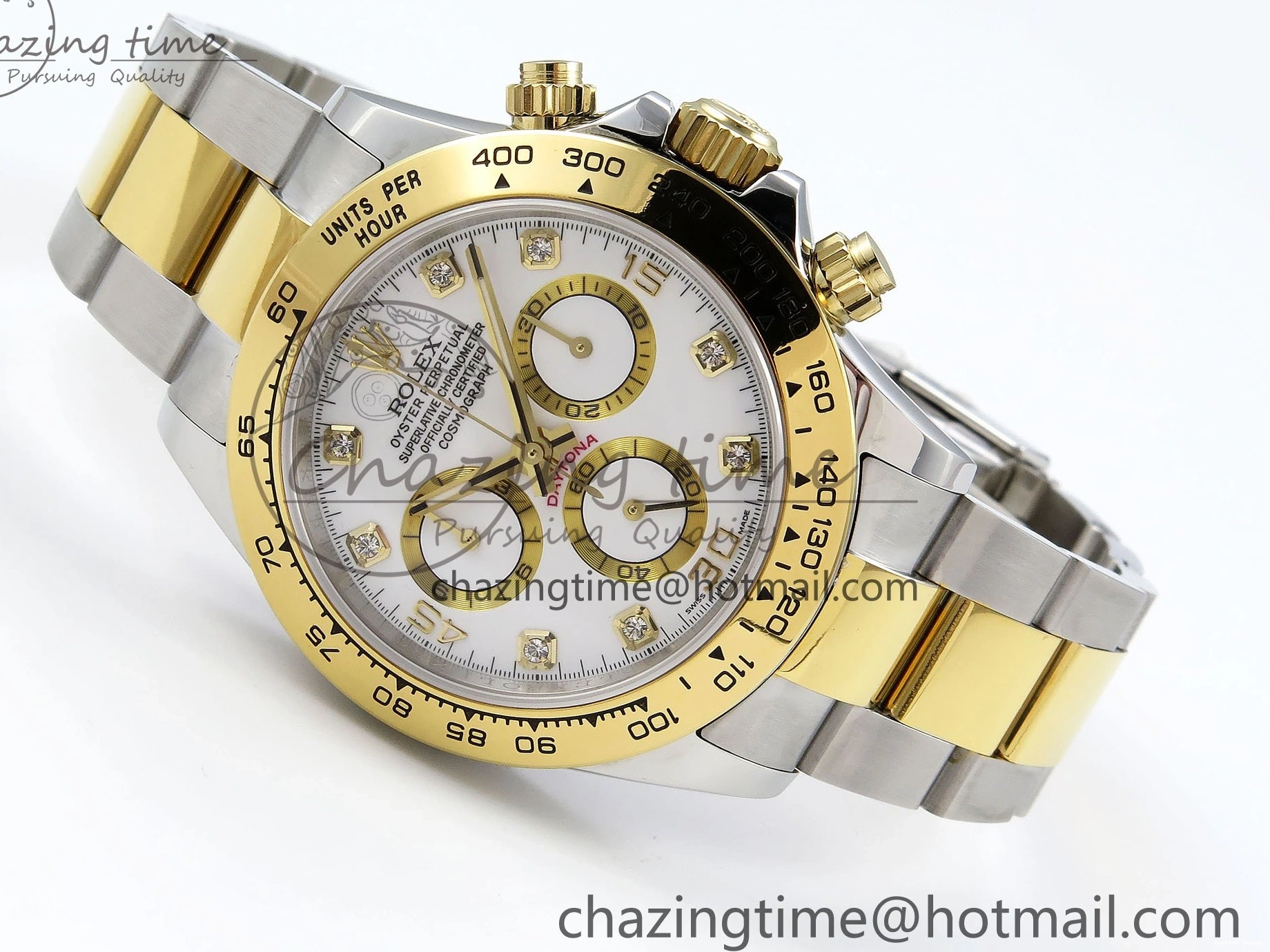 0204 Daytona 116523 SS YG VRF 1:1 Best Edition White Diamonds Dial on SS YG Bracelet A Premium 1644